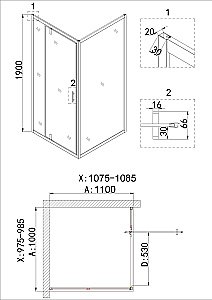Душевая дверь Niagara Nova NG-43-10AG 100 купить в интернет-магазине Sanbest