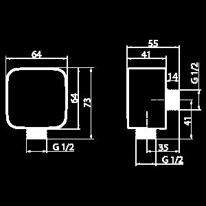 Подключение для шланга Elghansa Unit WS-7M-Bronze бронза купить в интернет-магазине сантехники Sanbest