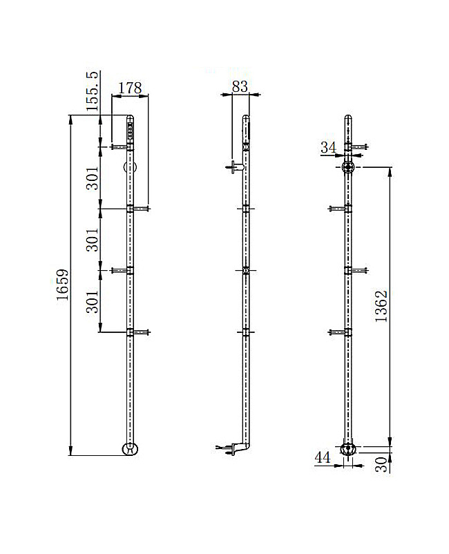 Полотенцесушитель Wonzon & Woghand KASSEL WW-AL616-MB черный матовый купить в интернет-магазине сантехники Sanbest