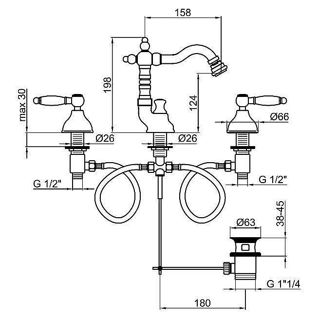 Смеситель для биде Webert Dorian DO710502015 купить в интернет-магазине сантехники Sanbest