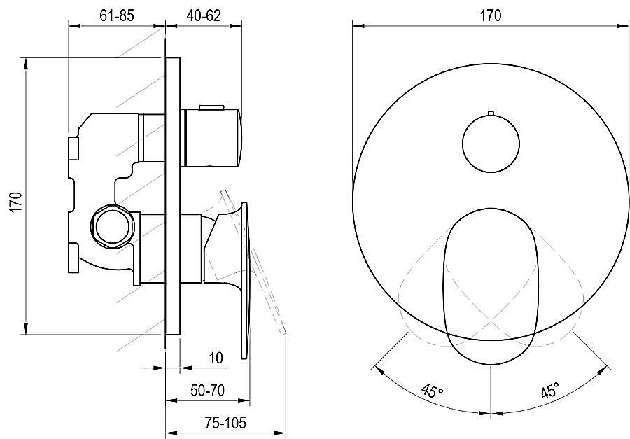 Смеситель для душа Ravak Spring X070533 хром купить в интернет-магазине сантехники Sanbest