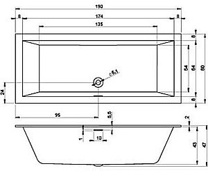 Акриловая ванна Riho Rething Cubic Fall 190x80 B108013005 белая купить в интернет-магазине Sanbest