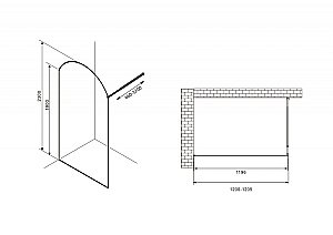 Душевое ограждение Abber IMMER OFFEN 8 120 прозрачное/черный купить в интернет-магазине Sanbest