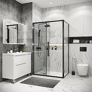 Душевой уголок Grossman Cosmo 140х100 120.K33.02.1410.42.00 стекло прозрачное/профиль графит сатин купить в интернет-магазине Sanbest