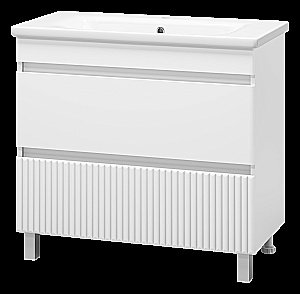 Тумба с раковиной Misty Мира - 90 П-Мир-01090-012Я белая для ванной в интернет-магазине Sanbest