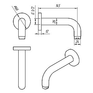 Душевая система PAINI Cox 78PZSET26911BATHHEAD черная матовая купить в интернет-магазине сантехники Sanbest