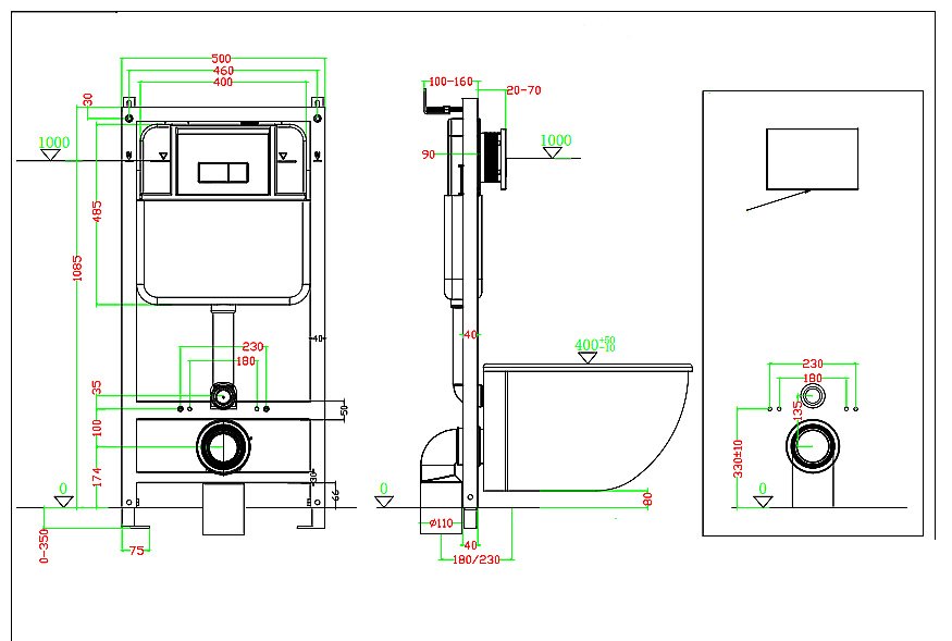 Инсталляция для унитаза CeramaLux CL811-1 купить в интернет-магазине сантехники Sanbest