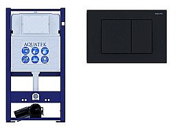 Инсталляция для унитаза Aquatek INS-0000016 с кнопкой KDI-0000012 черная матовая купить в интернет-магазине сантехники Sanbest
