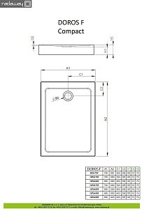 Душевой поддон Radaway Doros F Compact 90x70 купить в интернет-магазине Sanbest