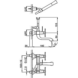 Смеситель для ванны Cisal Cherie CX0001206T купить в интернет-магазине сантехники Sanbest