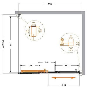 Душевой уголок Cezares Molveno 90x100 AHF-31-100/90-C-CR-IV стекло прозрачное/профиль хром купить в интернет-магазине Sanbest