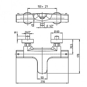 Смеситель для ванны PAINI Nove 09CR111TH хром купить в интернет-магазине сантехники Sanbest