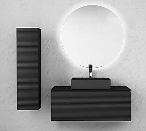 Пенал Jorno Stone 33 Stn.04.120/P/A/JR антрацит для ванной в интернет-магазине сантехники Sanbest