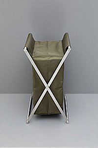 Корзина для белья Allen Brau Priority 6.32001-BS+6.32002-89 черная матовая/мешок оливковый купить в интернет-магазине сантехники Sanbest