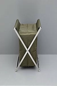 Корзина для белья Allen Brau Priority 6.32001-BS+6.32002-89 черная матовая/мешок оливковый купить в интернет-магазине сантехники Sanbest