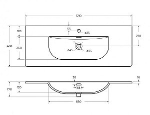 Тумба с раковиной BelBagno MARINO-CER-N-1200-2C-SO-RR-P Rovere Rustico для ванной в интернет-магазине Sanbest