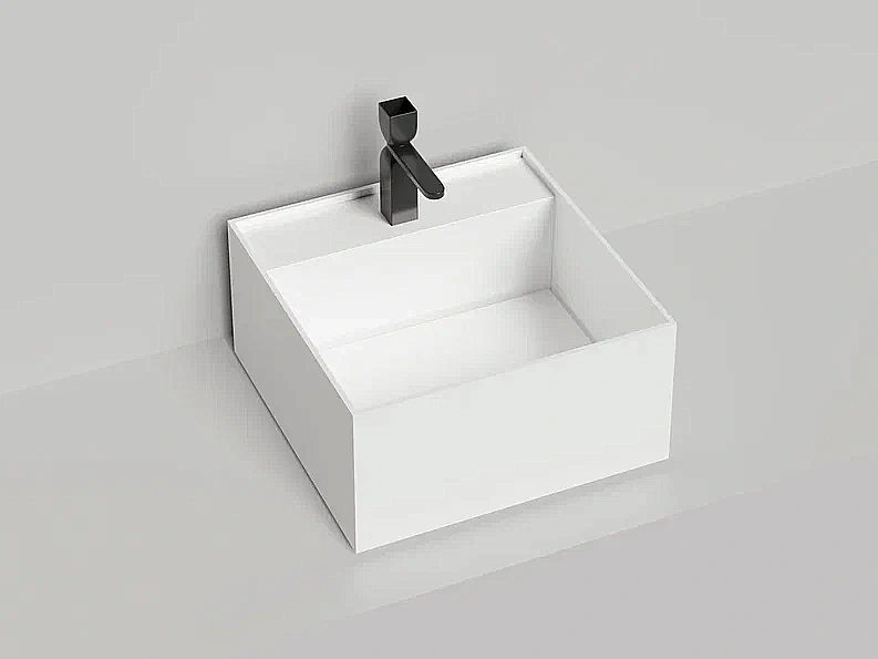 Раковина накладная Salini ARMONIA SQUARE TOP 02 S-Sense 130512TG 45 без отверстия под смеситель, белая купить в интернет-магазине Sanbest