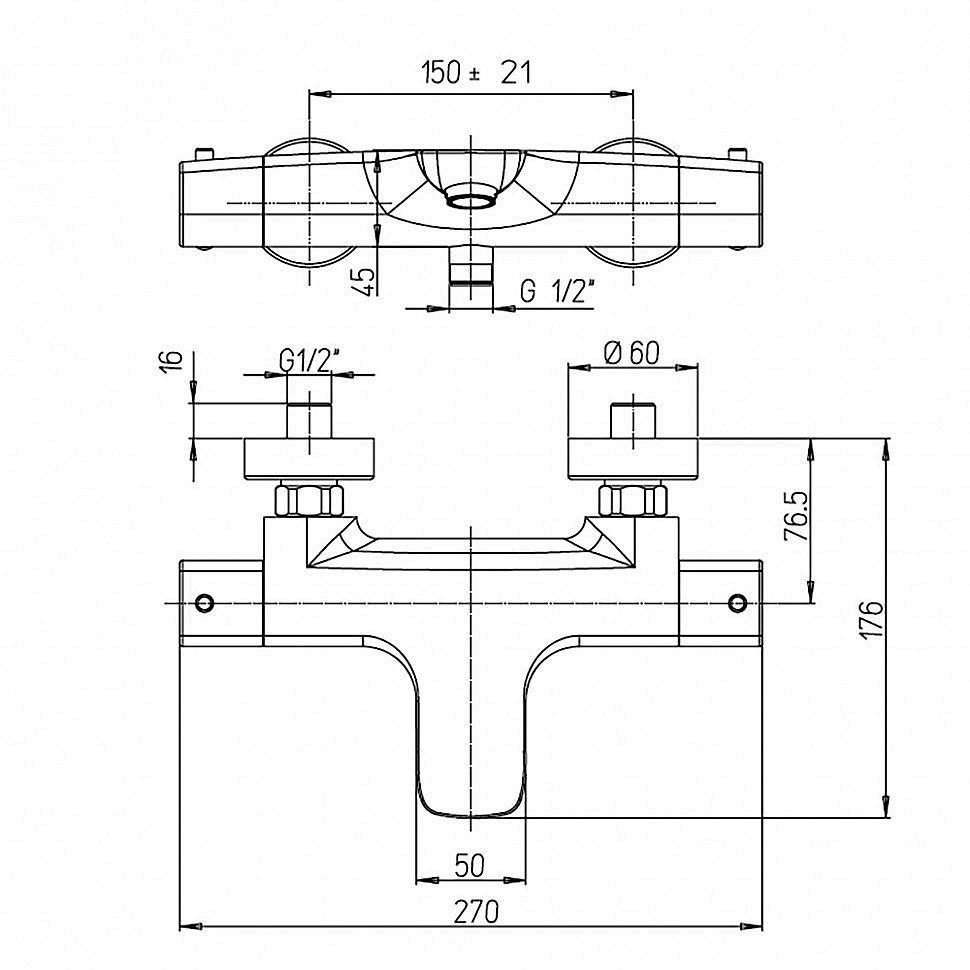 Смеситель для ванны PAINI Nove 09CR111TH хром купить в интернет-магазине сантехники Sanbest