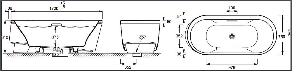 Ванна Jacob Delafon EVOK 18347K-00 170х75 купить в интернет-магазине Sanbest
