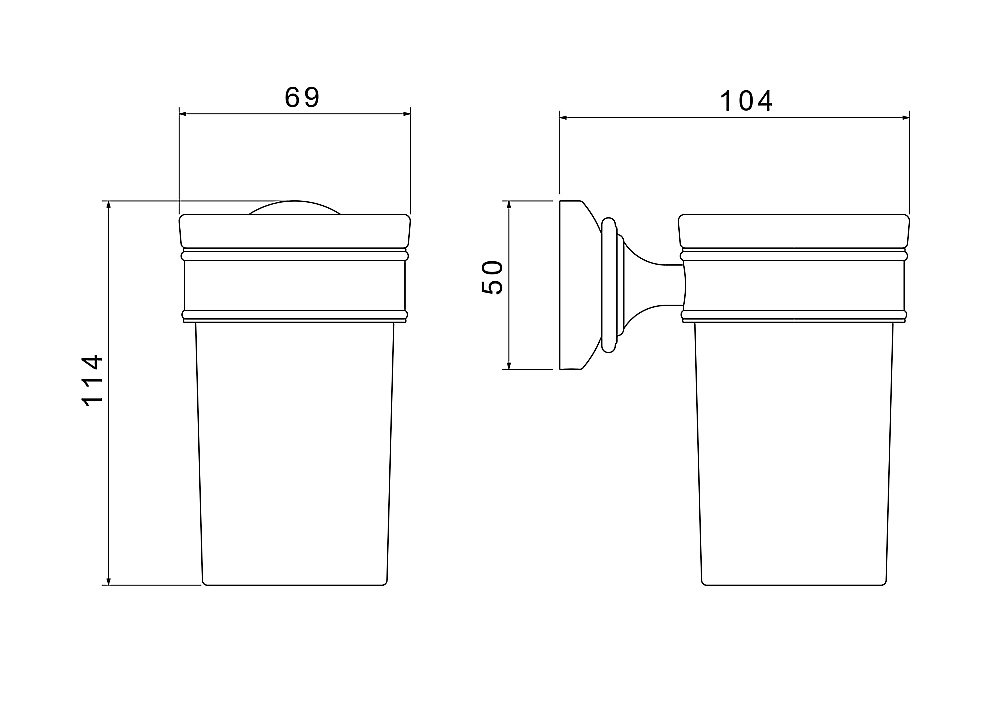Стакан Aquatek Классик AQ4527MB стекло матовое/черный матовый купить в интернет-магазине сантехники Sanbest