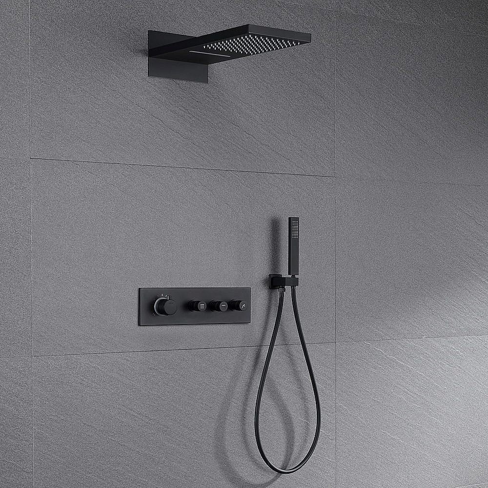 Душевая система Black&White Universe UK8330B черная матовая купить в интернет-магазине сантехники Sanbest