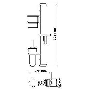 Стойка для аксессуаров WasserKRAFT Exter K-1458 купить в интернет-магазине сантехники Sanbest