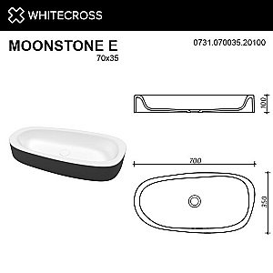 Раковина накладная WhiteCross Moonstone E 70 0731.070035.20100 черная матовая, белая матовая купить в интернет-магазине Sanbest