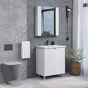 Тумба с раковиной Comforty Лима 70 00-00004892 белая для ванной в интернет-магазине Sanbest