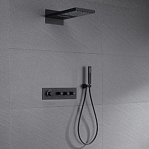 Душевая система Black&White Universe UK8330B черная матовая купить в интернет-магазине сантехники Sanbest