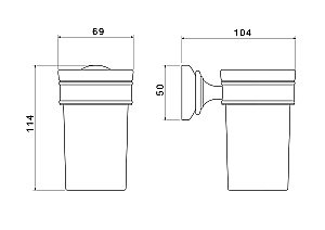 Стакан Aquatek Классик AQ4527MB стекло матовое/черный матовый купить в интернет-магазине сантехники Sanbest