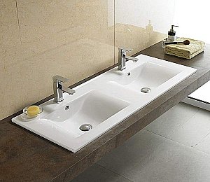 Раковина Ceramalux N 120,5 YJ809-120 белая купить в интернет-магазине Sanbest