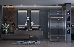 Душевой уголок Ambassador Diamond 12011110 100x100 стекло прозрачное/профиль хром купить в интернет-магазине Sanbest