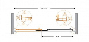 Душевая дверь Cezares MOLVENO-BF-3-120-C-BORO-IV брашированное золото купить в интернет-магазине Sanbest