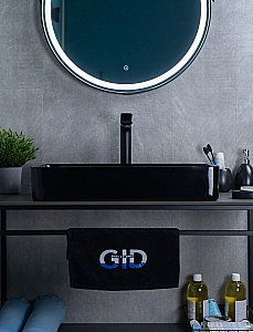 Раковина накладная Gid Geometrico 60 BL9396 53346 черная купить в интернет-магазине Sanbest