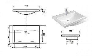 Тумба с раковиной Эстет Monaco 70 напольная 3 ящика белая для ванной в интернет-магазине Sanbest