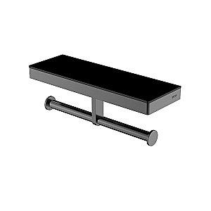 Полка с двойным держателем для туалетной бумаги Black&White Gravity GA-9622GM купить в интернет-магазине сантехники Sanbest