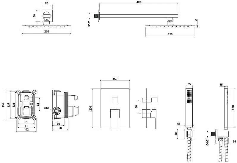 Душевая система Aquatek Либра AQ1672CR хром купить в интернет-магазине сантехники Sanbest