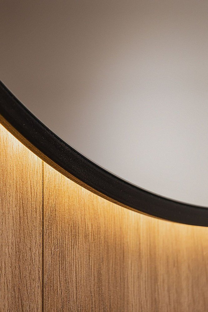 Зеркало Art&Max ASTI AM-Ast-800-DS-FNC-Nero в ванную от интернет-магазине сантехники Sanbest