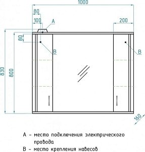 Зеркало со шкафом Style Line Панда 100/С в ванную от интернет-магазине сантехники Sanbest