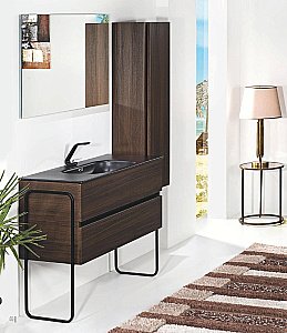 Тумба с раковиной Armadi Art Vallessi 100 дуб темный фактурный для ванной в интернет-магазине Sanbest