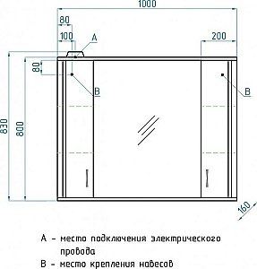 Зеркало со шкафом Style Line Панда 100/С в ванную от интернет-магазине сантехники Sanbest