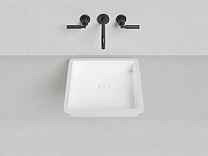 Раковина врезная снизу столешницы Salini MAREA 07 1802207M 42 из искусственного камня S-Stone, белая матовая купить в интернет-магазине Sanbest