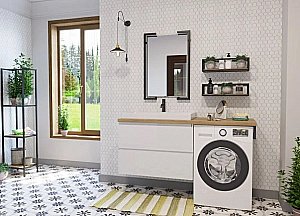 Тумба с раковиной Эстет Malibu Luxe 155 белая для ванной в интернет-магазине Sanbest