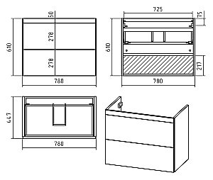 Тумба с раковиной Misty Атлантик - 80 П-Атл-01080-011П2Я белая для ванной в интернет-магазине Sanbest