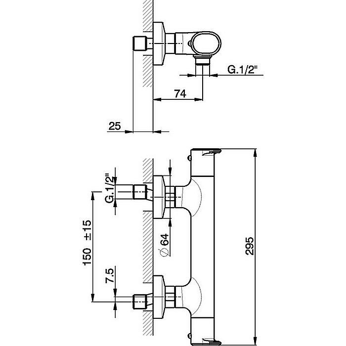 Смеситель для душа Cisal LINEA VIVA LVT0101021 хром купить в интернет-магазине сантехники Sanbest