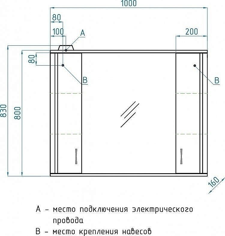Зеркало со шкафом Style Line Панда 100/С в ванную от интернет-магазине сантехники Sanbest
