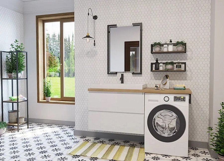 Тумба с раковиной Эстет Malibu Luxe 155 белая для ванной в интернет-магазине Sanbest