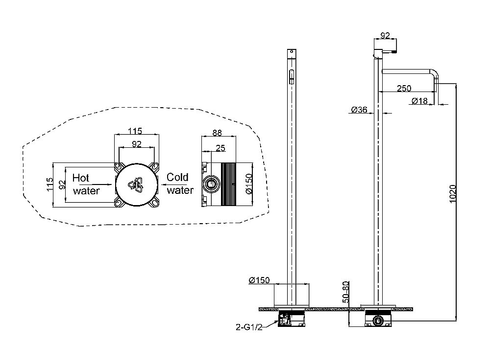 Смеситель для раковины Boheme Uno 107-B черный матовый купить в интернет-магазине сантехники Sanbest