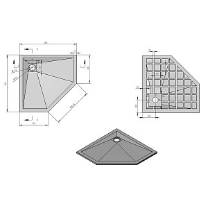 Душевой поддон Vincea VST-4SP9090A 90x90 антрацит купить в интернет-магазине Sanbest