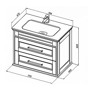 Тумба с раковиной Aquanet Бостон 80/Dreja Эйфория 80 ясень для ванной в интернет-магазине Sanbest